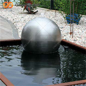 GNEE Fontaine de jardin en forme de sphère en acier corten avec eau courante Ornement de cascade rustique en métal pour l'extérieur - Product Image 6