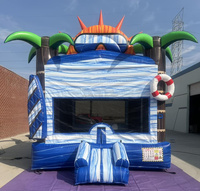Combo de trampolín de castillo inflable para interior/exterior de tamaño personalizado de 4x4m con material de PVC para niños de 4 años de edad, uso en parque de trampolín