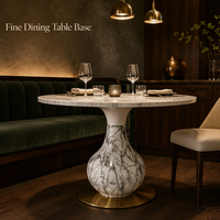 Socle de table de luxe en métal doré, motif marbre, forme vase, base ronde pour salle à manger et table basse
