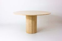 Minimalisme personnalisé, conception de luxe moderne, dessus en travertin, table à manger à base d'étude pour la salle à manger