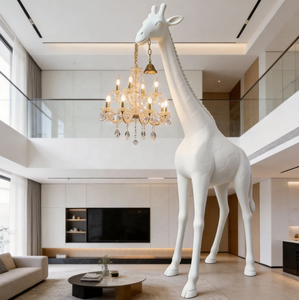Elegante lámpara <span class=keywords><strong>de</strong></span> pie <span class=keywords><strong>de</strong></span> jirafa <span class=keywords><strong>de</strong></span> resina hecha a mano con candelabro <span class=keywords><strong>de</strong></span> cristal-<span class=keywords><strong>escultura</strong></span> artística con tema <span class=keywords><strong>de</strong></span> flores iluminación para interiores <span class=keywords><strong>de</strong></span> lujo - Product Image 1