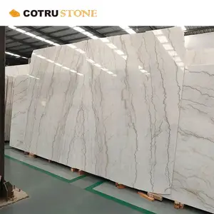 20mm de espesor, precio barato, pared de suelo pulido Guangxi, personalizado natural Carrara, suelo blanco, losa de mármol, azulejo de piedra