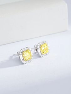 Xinfly Luxury 1.0ct Fancy Yellow and 0.65ct White Diamond <b>Stud</b> Earrings 18K Pure Gold Fine Jewelry Gift - Product Image 4