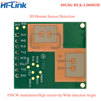 Module radar HLK-LD6002 pour la surveillance en temps réel des caractéristiques humaines, détection des respiration et des battements cardiaques, 3.3V 2T2R PCB 1MB Flash