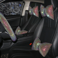 Coussin de Voyage Confortable en Peluche avec Nœud pour Appuie-tête de Voiture, Modèle Princesse Perle de Cristal, Idéal pour Filles