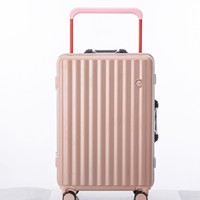 Valise multifonctionnelle à cadre en aluminium avec poignée télescopique large, roues pivotantes, grande capacité 20/26 pouces, serrure à combinaison, pour femme et affaires