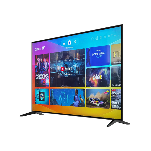Smart 75 Inch LED TV with Plastic Frame Shatterproof 4K HDR for Hotels /Home Double Glass 2160P LED TV 75Inch