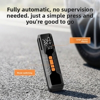 Pompe à air multifonctionnelle pour pneus de voiture en ABS avec moniteur de pression des pneus, écran LED et lumière d'urgence - Compresseur d'air portable