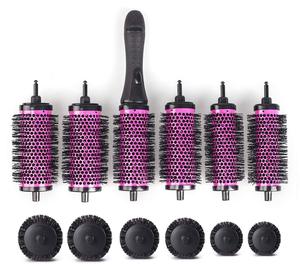 Rizadores de <span class=keywords><strong>pelo</strong></span> redondos de barril extraíble, herramientas de estilismo de cabello humano, rizador de <span class=keywords><strong>pelo</strong></span> sin corazón, cepillo de rodillo, venta al por mayor - Product Image 1