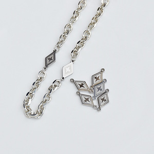 Titanium Steel Rhombus Chain Jewelry <b>Kit</b> For <b>DIY</b> Bracelet Necklace Pendant Material GJ260 - Product Image 1