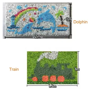 DIY Tier Cartoon benutzer definierte Logo Muster Design gefälschte Outdoor künstliche Indoor Gras Pflanze Gras Wand für Kindergarten Mall Dekor