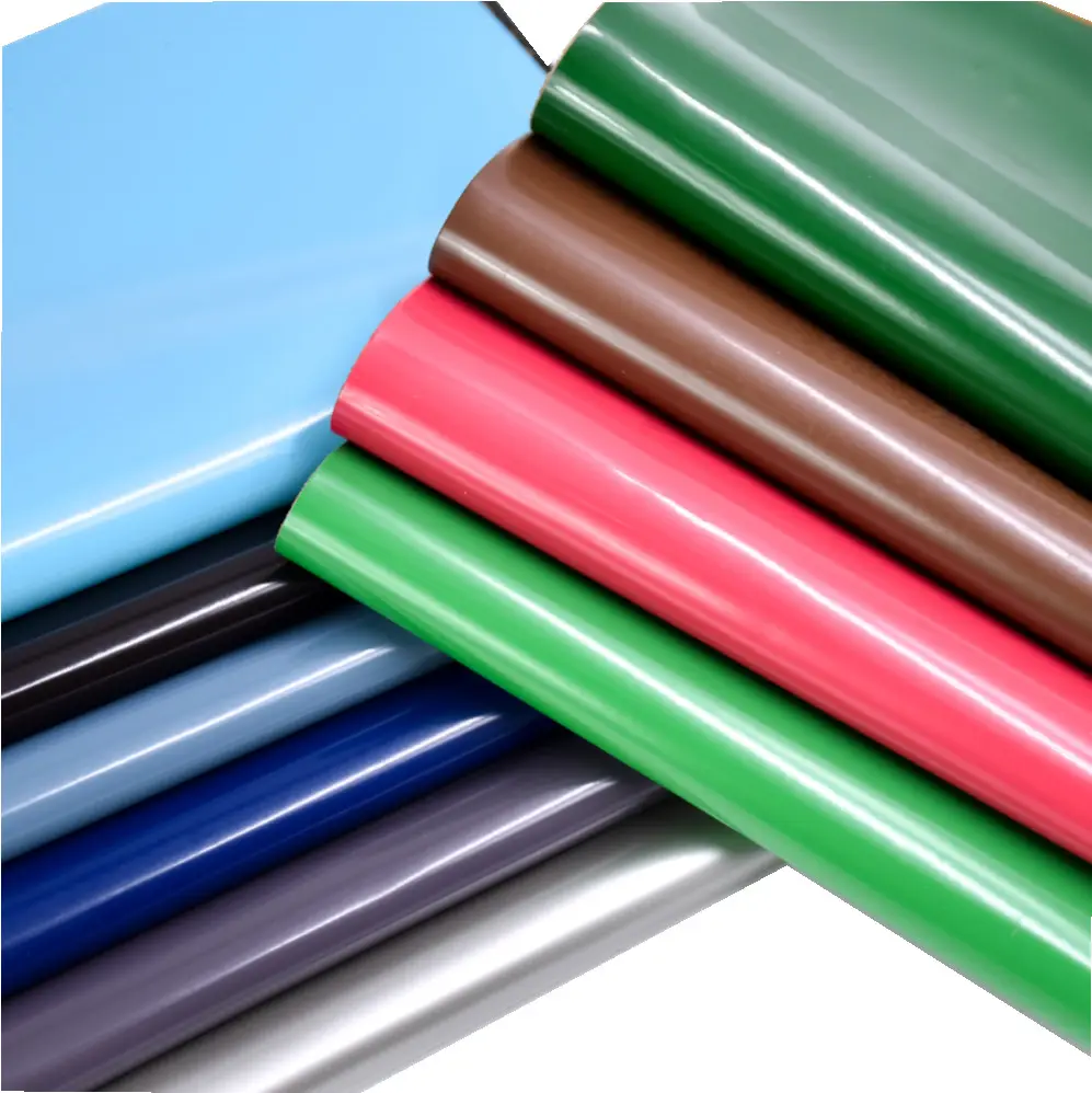 Wholesale fashionable candy colors 1.3mm release paper PU synthetic leather faux leather fabric for shoes