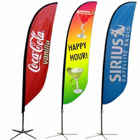 VENTE FLASH Drapeau de plage en polyester double face de haute qualité pour la publicité extérieure avec mât en fibre de verre - Taille personnalisée