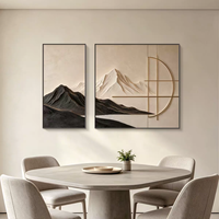 Peinture murale en porcelaine cristalline abstraite minimaliste, paysage neutre aux tons terreux, pour décoration intérieure, œuvre d'art à suspendre, vente en gros