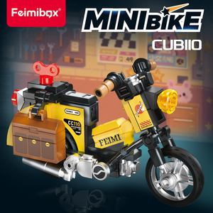 FEIMIBOX FL5486 MINIBIKE Colección de Motocicletas - Baby 110 Bloques de Construcción de Plástico ABS de 86 Piezas, Caja de Exhibición, Regalo para los Amantes de la FL5486 Clásica - Product Image 1