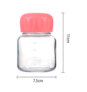 Mini <span class=keywords><strong>gobelet</strong></span> en verre borosilicate de 200 ml, mignon, portable, <span class=keywords><strong>personnalisé</strong></span>, avec paille et bouchon, pour enfants, pour le lait et l'eau - Product Image 1