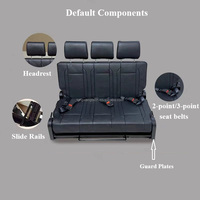Siège-lit pliable réglable manuellement LXRV, largeur et couleur personnalisables, matériau sur mesure, pour camping-car, fourgonnette, véhicule de loisirs, pour 3 personnes