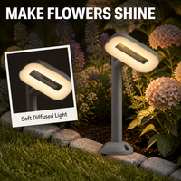 Lampe de jardin LED moderne à tête unique, étanche IP65, en aluminium, blanc chaud, pour parterres de fleurs, cour et allée
