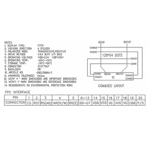 ลดราคาจากโรงงาน <span class=keywords><strong>จอ</strong></span>แสดงผล LCD COG ขนาด 3.0 นิ้ว 71.5*48.2 มม. 12864 128x64 พร้อมแผงหน้า<span class=keywords><strong>จอ</strong></span>กราฟิก  ใช้ชิป ST7567  แบบขนาน SPI  พร้อมไฟแบ็คไลท์ LED - Product Image 5
