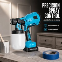 Semprotan Cat HVLP Tanpa Kabel 21V 1000ml 3 Nozel Pistol Semprot Listrik untuk Dinding Furnitur Pagar