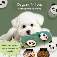 Jouet en peluche interactif et durable pour chien, anti-ennui, avec sons couinants, motif Panda + Bambou, pour usage intérieur