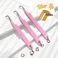 Pinset Bulu Mata Profesional dengan Logo Kustom Gratis untuk Ekstensi Bulu Mata Volume dan Klasik, Peralatan Kecantikan Salon