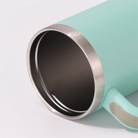 Vaso Térmico Hipdeer de Acero Inoxidable de 40 oz con Asa y Pajita, Logotipo y Color Personalizables, Taza de Café para Exteriores, Mantiene las Bebidas Calientes/Frías, Diseño Minimalista