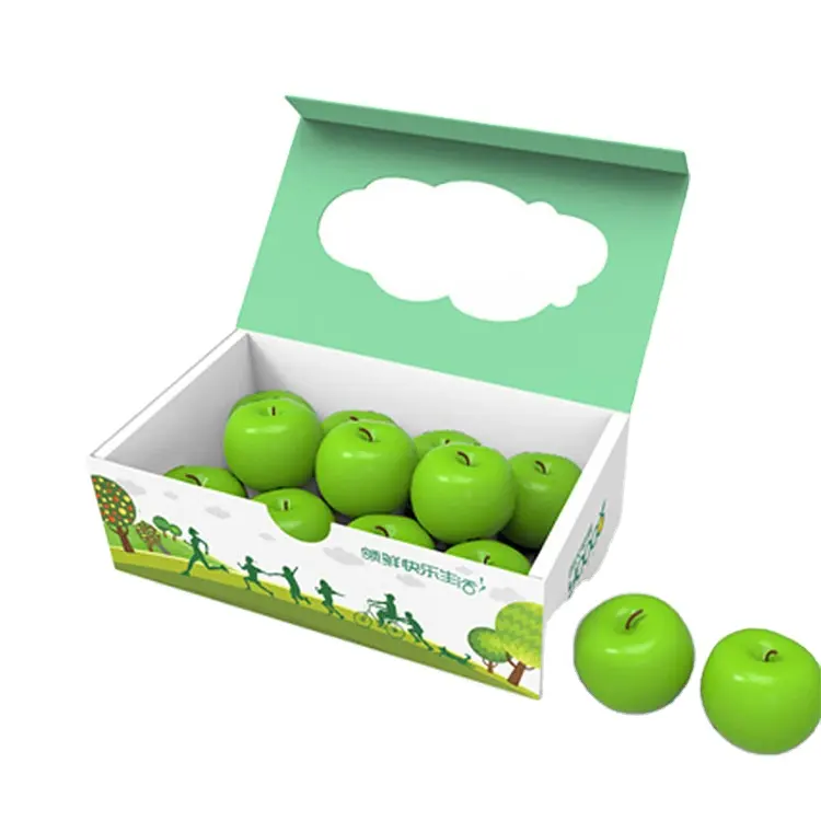 Custom full color printing cherry mango apple pear packaging flash fruit vegetable corrugated cardboard fruit box