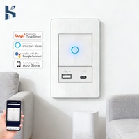 Interrupteur intelligent Wifi Tuya, interrupteur intelligent Wifi avec boutons en verre, prise électrique murale pour la maison, éclairage