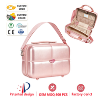 Valise de voyage rigide pour ordinateur portable de 12 pouces avec serrure TSA et sangle de bagage, fabrication OEM ODM certifiée BSCI ISO9001, sac à main pour maquillage