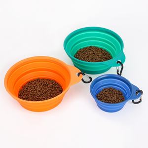 Bol pour animaux de compagnie en silicone coloré, motif solide, conteneur pour nourriture et eau, portable, voyage, chien, pliable, écologique, imperméable - Product Image 5