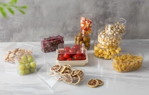 Toptan tek kullanımlık temizle plastik pasta kutusu kapak gıda sınıfı PS plastik ambalaj kek için şeker kavanozu salata aperatif depolama için - Product Image 5