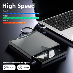 Grabadora de DVD y CD Externa 7 en 1, Unidad Óptica Portátil USB 3.0 Tipo-C con Lector de Tarjetas SD/TF para Computadora Portátil, PC de Escritorio, Windows, Mac OS - Product Image 2