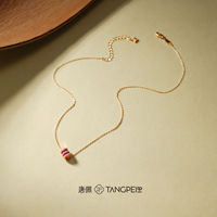 Collier pendentif baril en or rose pour femme TANGPEI, en alliage avec zircon cubique, bijoux de mode