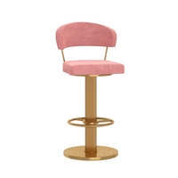 Tabouret de bar pivotant moderne de luxe léger, réglable en hauteur avec dossier, chaise de comptoir minimaliste pour bar à domicile, cuisine