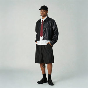 Giacca in Pelle Personalizzata, Stile Vintage Streetwear, Giacca Bomber in Pelle Pesante, Antivento, Oversize per <span class=keywords><strong>Uomo</strong></span> - Product Image 2