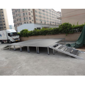 Escenario Portátil de Aluminio para Exteriores, Ligero y de Altura Ajustable, con Fácil Montaje y Superficie Antideslizante para Actuaciones en Festivales - Product Image 5