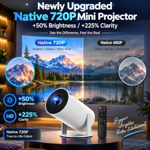Proyector de Video Moderno para Cine en Casa 2026, Giratorio, 4K, Sistema Inalámbrico, LCD, Portátil, Mini - Product Image 4