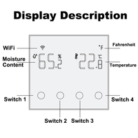 Interrupteur intelligent WiFi Tuya, variateur d'intensité Zigbee, compatible Alexa, Google Home, Smart Life, contrôle numérique de la température et de l'humidité