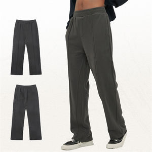 Pantalon de survêtement personnalisé de couleur unie coupe régulière pour l'hiver pantalon de survêtement à taille élastique en coton éponge français pantalon de survêtement en polyester pour hommes - Product Image 4