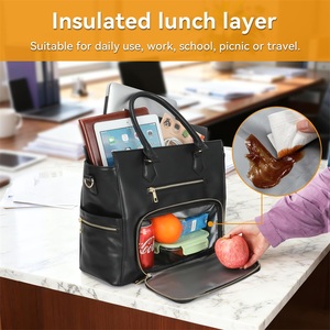 Custom 2-in-1 Laptop Tote <strong>Bag</strong> <strong>for</strong> Women with Big Insulated <strong>Lunch</strong> Compartment <strong>Work</strong> Tote <strong>Bag</strong> with 15.6 Inch Laptop Compartment - Product Image 2