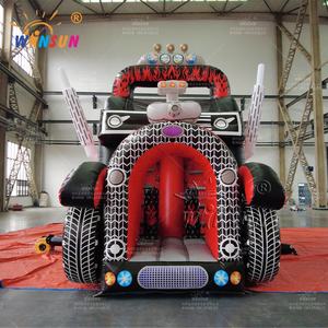 WINSUN Red n Black Crazy Racing Car Theme Jumping Castle Carreras <span class=keywords><strong>de</strong></span> obstáculos inflables <span class=keywords><strong>para</strong></span> el juego - Product Image 2