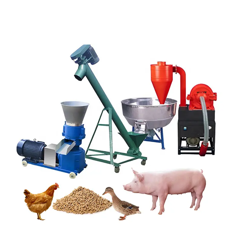 Machines de traitement des aliments pour bétail ovins production d'aliments pour poulets en vente machine à granulés ligne complète