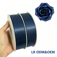 Ruban en satin double face de haute qualité 100% polyester 4 cm, rouleau de ruban en satin double face 100 yards pour boîte cadeau, roses éternelles
