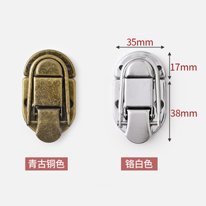 Boucle à fermoir en métal pour boîte en bois, boîte à outils, emballage cadeau, boucle à tête ronde en fer plaqué jaune durable - Product Image 5
