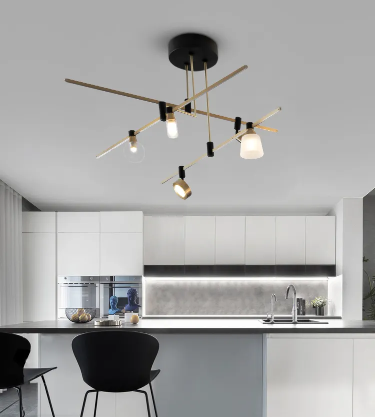 Luxholic Eenvoudige Decoratieve Gouden Tak Lampen Hanger Opknoping Verlichting Eiland Designer Luxe Kroonluchter Voor Keuken Slaapkamer