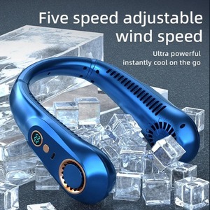 Un nuovo <span class=keywords><strong>ventilatore</strong></span> pigro A bassissimo prezzo con una ventola portatile appesa <span class=keywords><strong>al</strong></span> <span class=keywords><strong>collo</strong></span>, Mini condizionatore d'aria portatile a 5 velocità e ghiaione A LED - Product Image 2