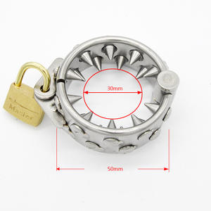Afsluitbare Metalen Penis <span class=keywords><strong>Cock</strong></span> <span class=keywords><strong>Ring</strong></span> Met Puntige Verzwaarde Bal Brancard Lok Seksspeeltje Voor Mannen - Product Image 3