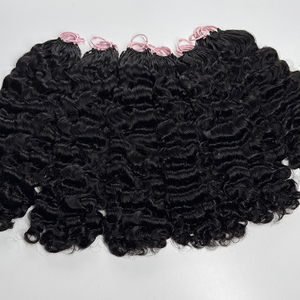 Cabello humano rizado para crochet, negro natural, suave, rizos completos, pre-enlazado, ligero, para estilos boho de crochet. - Product Image 3