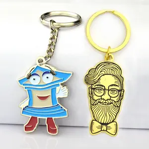 World Celebrity Metal Soccer Spinner Keychain Football Club Cartoon Cute Enamel Type Keytag Keychain Revolving In Bulk